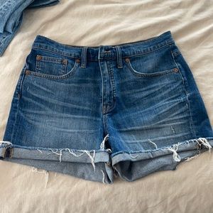 Madewell High Rise Cuffed Denim Shorts